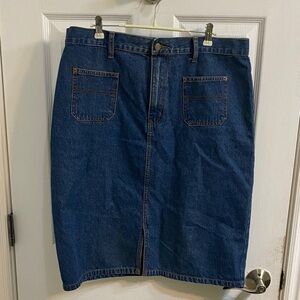 Vintage Bill Blass Skirt Denim Midi Classic Retro 80s Capsule Preppy Women’s 14